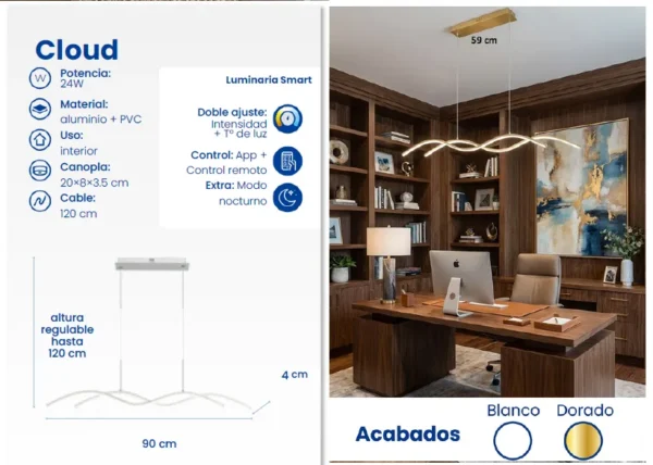 Captura de pantalla 2026-02-10 105624 Luminaria Colgante Smart Cloud 24W – Diseño Minimalista y Tecnología Inteligente