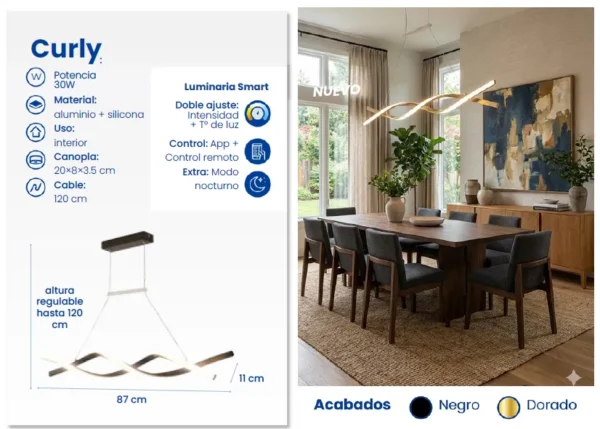 Captura de pantalla 2026-02-10 110522 Luminaria Colgante Smart Curly 30W – Diseño Dinámico y Tecnología Inteligente