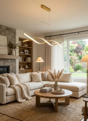 Imagen2 Luminaria Colgante Smart Curly 30W – Diseño Dinámico y Tecnología Inteligente