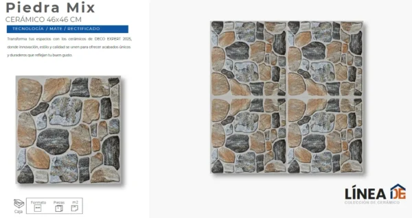 Cerámico Piedra Mix 46x46