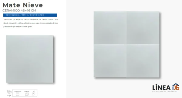 Cerámico Mate Nieve 46x46