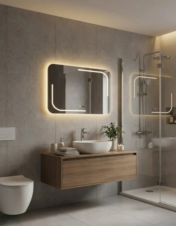 Espejo LED Hall 80x60cm – Estilo Soft y Funcionalidad Avanzada