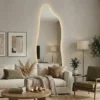 Espejo LED Amorfo Largo 150x50cm – Estilo Fluido y Luz Ambiental
